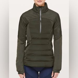 Lululemon Green Quarter Zip Goose Down Puffer Jacket